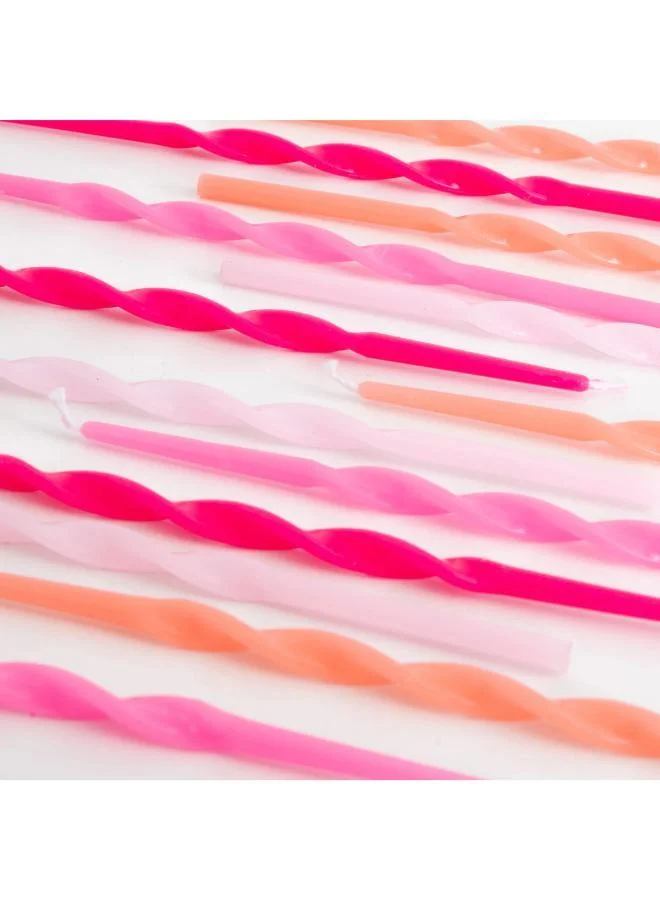Meri Meri Pink Twisted Long Candles