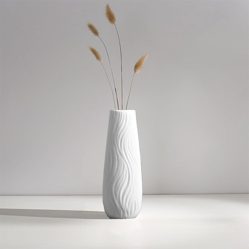 Valemoon Ceramic Vase, 8" H, Artistic Flower Vase Classic Style for Fireplace Bedroom Kitchen Living Room Centerpieces Office Desk, Fit for Holding Dried Flowers, Artificial Flowers, Floral Arrangement - Image 3
