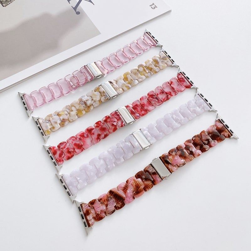 Resin Watch Band For Apple Watch Ultra 49mm&Watch Ultra 2 49mm / Series 9&8&7 45mm / SE 3&SE 2&6&SE&5&4 44mm / 3&2&1 42mm(Purple Black)