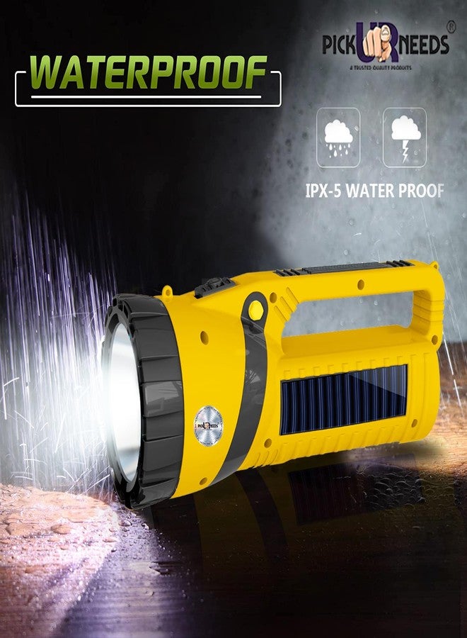 Pick Ur Needs Solar Rechargeable Emergency Long Range Search Torch Light(75 Watts + 24 SMD Yellow) - Image 5