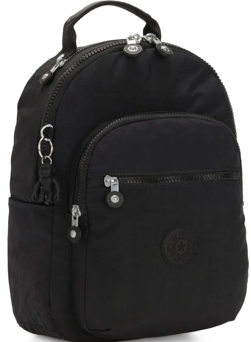 kipling  Seoul Small Unisex Backpack (With Laptop Protection) - Black Noir  | Best Price UAE
