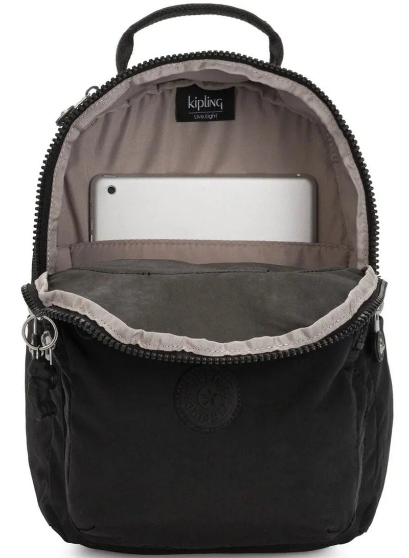 kipling Seoul Small Unisex Backpack (With Laptop Protection) - Black Noir - Image 4