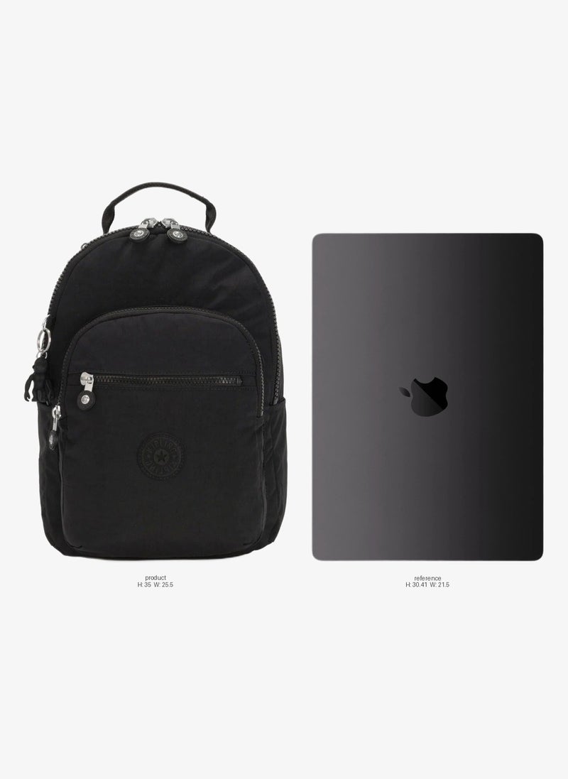 kipling Seoul Small Unisex Backpack (With Laptop Protection) - Black Noir - Image 2