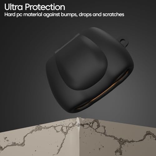 Sounce Earphone Case Cover Compatible for Boult Audio UFO, Soft Silicone Skin Case Cover Shock-Absorbing Protective Case with Keychain [Front LED Visible] (Black) - Image 4