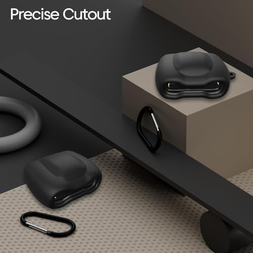 Sounce Earphone Case Cover Compatible for Boult Audio UFO, Soft Silicone Skin Case Cover Shock-Absorbing Protective Case with Keychain [Front LED Visible] (Black) - Image 5