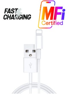 Certified Lighting Cable,1M Short Lighting to USB Cable Fast Charging & Syncing iPhone Cord for iPhone SE 2020 14  Pro max  Xs Max X 8Plus 7Plus iPad -White