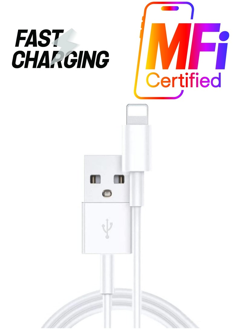 ELTRAZONE - Certified Lighting Cable,1M Short Lighting to USB Cable Fast Charging & Syncing iPhone Cord for iPhone SE 2020 14  Pro max  Xs Max X 8Plus 7Plus iPad -White - Image 1