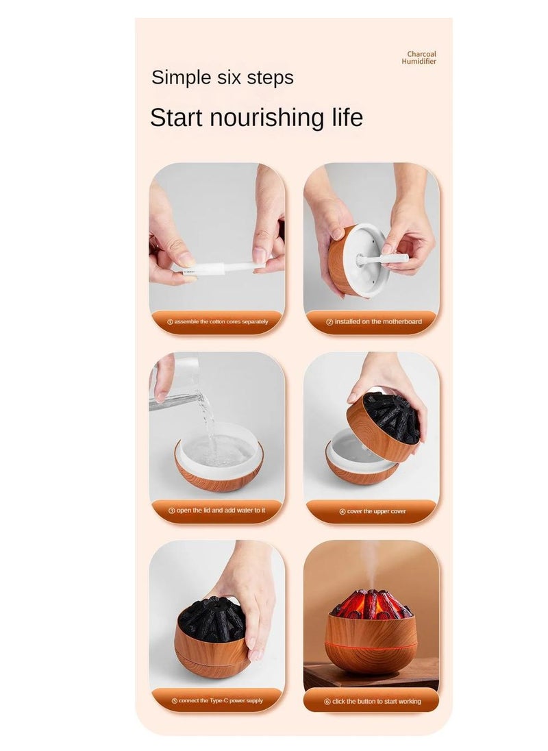 Electric Steam Diffuser Aromatherapy Humidifier Essential Oil Burner Charcoal Burner 300ml