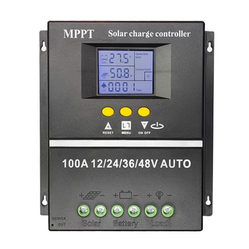 100A MPPT Solar Charge Controller for 12/24/36/48V Auto RV Acid Lithium Battery LCD Display Dual USB Intelligent Regulator Auto Accessories - Image 1