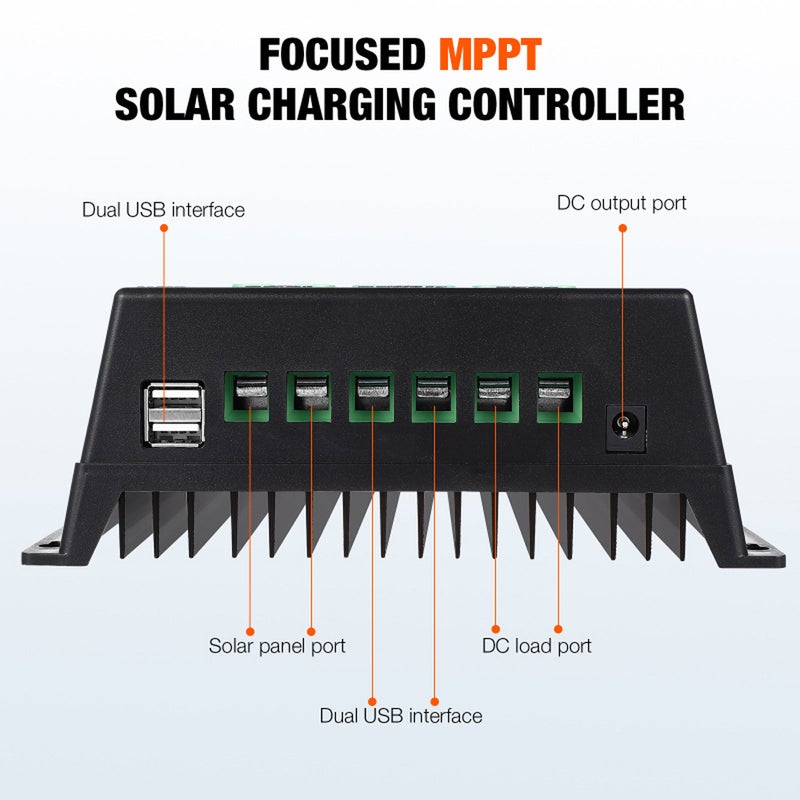 100A MPPT Solar Charge Controller for 12/24/36/48V Auto RV Acid Lithium Battery LCD Display Dual USB Intelligent Regulator Auto Accessories - Image 5