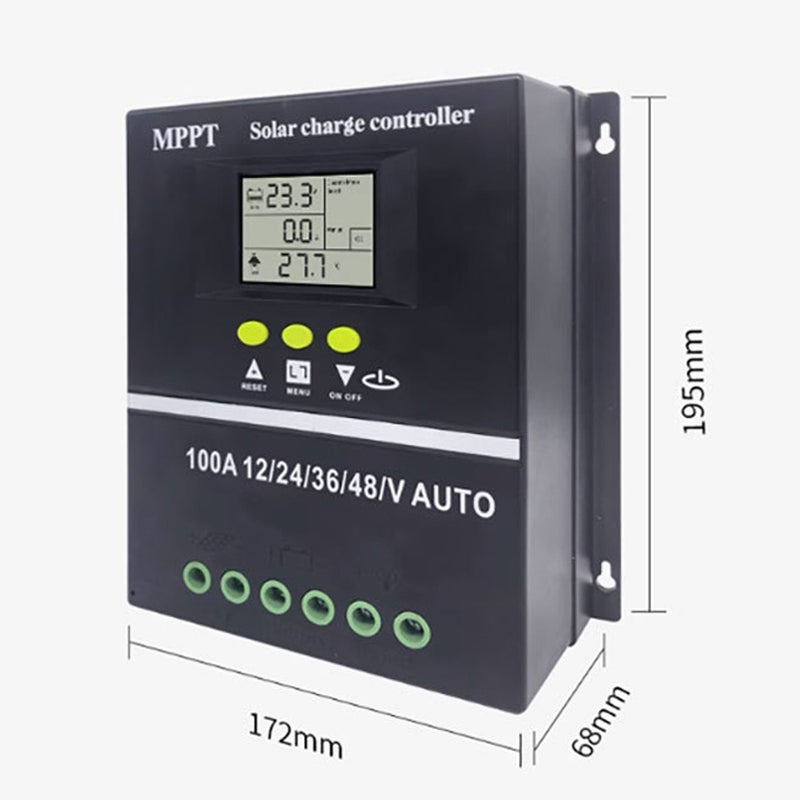100A MPPT Solar Charge Controller for 12/24/36/48V Auto RV Acid Lithium Battery LCD Display Dual USB Intelligent Regulator Auto Accessories - Image 3