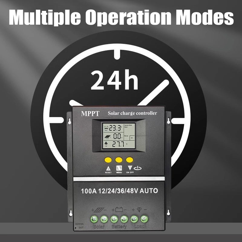 100A MPPT Solar Charge Controller for 12/24/36/48V Auto RV Acid Lithium Battery LCD Display Dual USB Intelligent Regulator Auto Accessories - Image 4