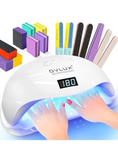 OVLUX Professional Nail Dryer 72W - Sun 5 Pro Best Uv Led Nail Lamp For Fingernail & Toenail Gel Based Polishes – Portable Nail Curing Light With 36Pcs Leds, 4 Timer Settings & Smart Sensor (White)  - Image 1