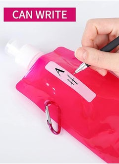 Vitacelli Foldable Sports Bottle,4 Pcs Colorful Reusable Drink Pouches Bags,480ml Collapsible Water Bottles for Outdoor Sports,Biking,Hiking,Travel  - Image 4