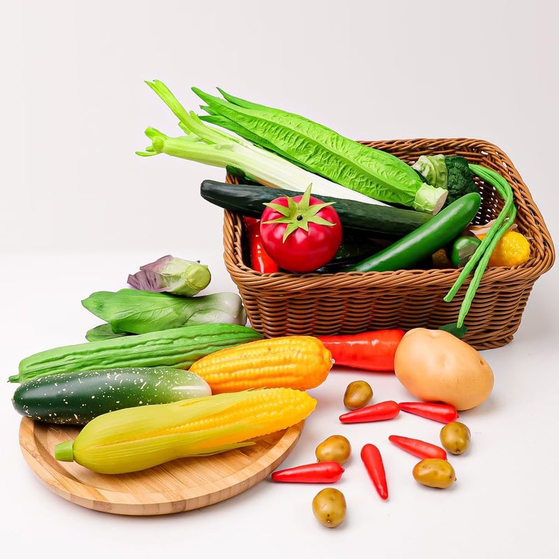 Meiwlong 22 PCS Artificial Lifelike Vegetables Fake Realistic Props Decoration Home Party Faux Simulation Photography Model Ornament Kitchen Festival - Image 2