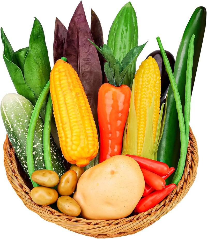 Meiwlong 22 PCS Artificial Lifelike Vegetables Fake Realistic Props Decoration Home Party Faux Simulation Photography Model Ornament Kitchen Festival - Image 1