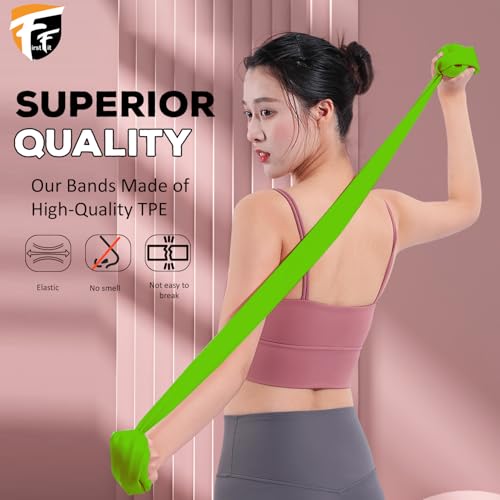 FirstFit Natural Rubber Resistance Loop Bands | Elastic Exercise Band Set | Best Resistant Workout Loops for Booty, Glute, Leg & Thigh Exercising (1.5 Meter Green) - (15-20 lbs) - Image 2