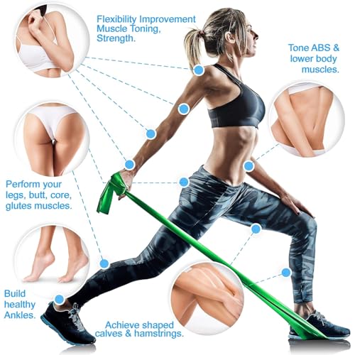 FirstFit Natural Rubber Resistance Loop Bands | Elastic Exercise Band Set | Best Resistant Workout Loops for Booty, Glute, Leg & Thigh Exercising (1.5 Meter Green) - (15-20 lbs) - Image 3