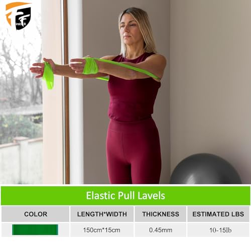 FirstFit Natural Rubber Resistance Loop Bands | Elastic Exercise Band Set | Best Resistant Workout Loops for Booty, Glute, Leg & Thigh Exercising (1.5 Meter Green) - (15-20 lbs) - Image 4