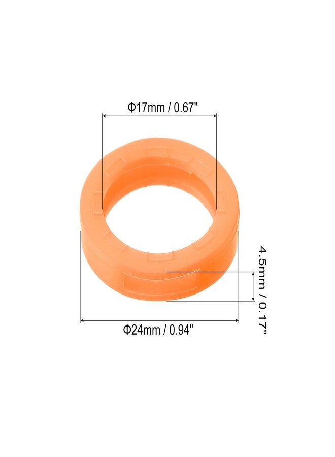 PATIKIL Key Cap Tags, 40Pcs Plastic Key Cap Cover Rings Keys Identifier Coding Ring Label ID Sleeve for Office House Apartment, Orange (0.67" / 17mm ID) - Image 2