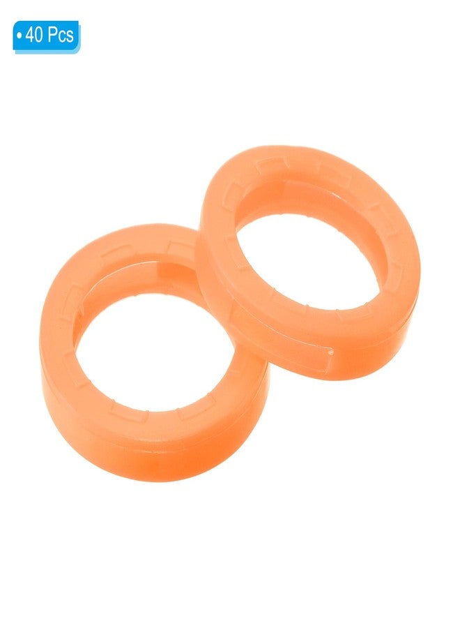 PATIKIL Key Cap Tags, 40Pcs Plastic Key Cap Cover Rings Keys Identifier Coding Ring Label ID Sleeve for Office House Apartment, Orange (0.67" / 17mm ID) - Image 3