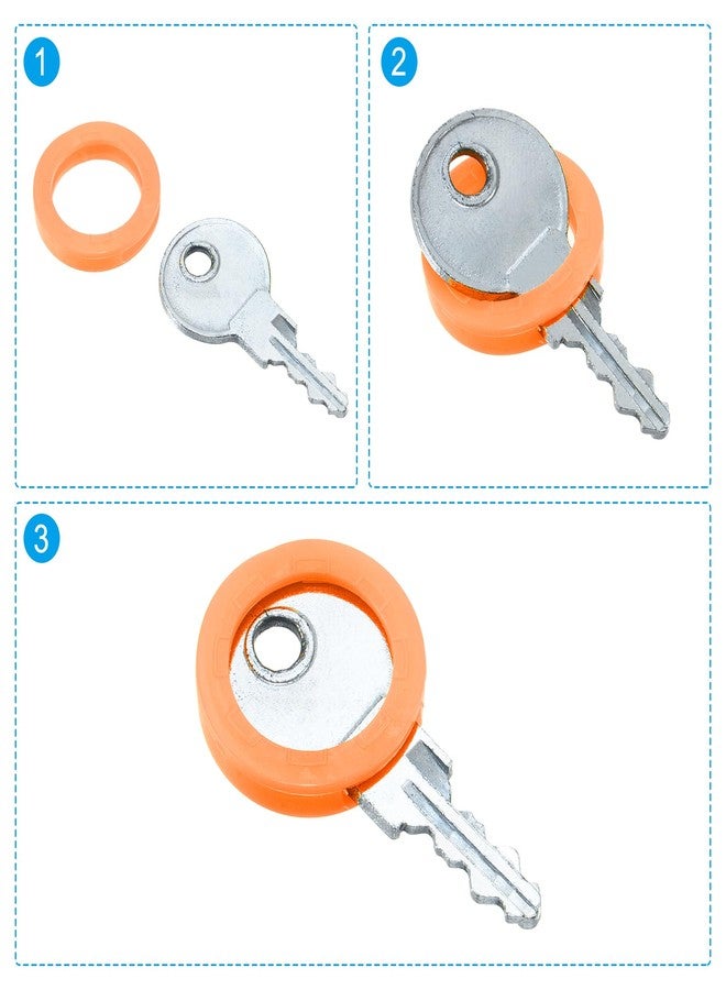 PATIKIL Key Cap Tags, 40Pcs Plastic Key Cap Cover Rings Keys Identifier Coding Ring Label ID Sleeve for Office House Apartment, Orange (0.67" / 17mm ID) - Image 5