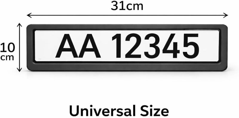 ETAVA Car Number Plate Side Mount Frame 31x10cm Luxury Sport Mini License Plate Holder 1 Piece Front Bumper UAE Universal Vehicle Registration Plate Bracket Black ABS for Dubai Abu Dhabi Sharjah.. - Image 5