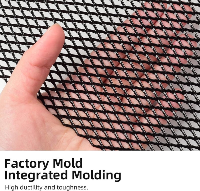 AggAuto Universal 40"x13" Car Grill Mesh - 100x33cm Aluminum Alloy Automotive Grille Insert Bumper 5x10mm Rhombic Hole, One of the Most Multifunctional Shape Grids Black - Image 5