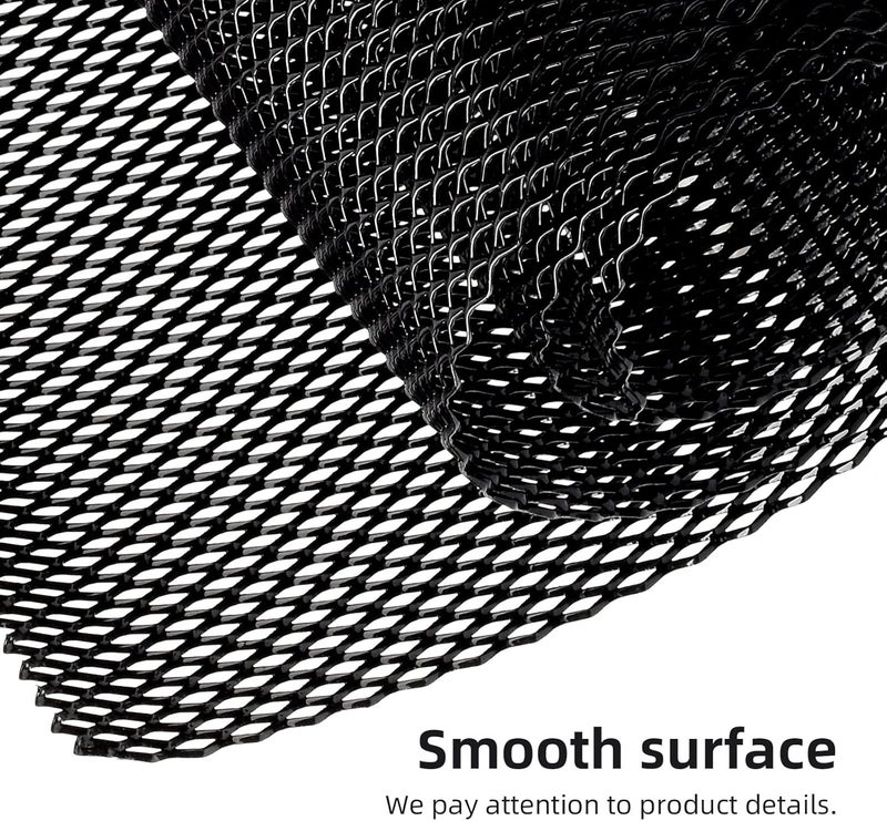 AggAuto Universal 40"x13" Car Grill Mesh - 100x33cm Aluminum Alloy Automotive Grille Insert Bumper 5x10mm Rhombic Hole, One of the Most Multifunctional Shape Grids Black - Image 3