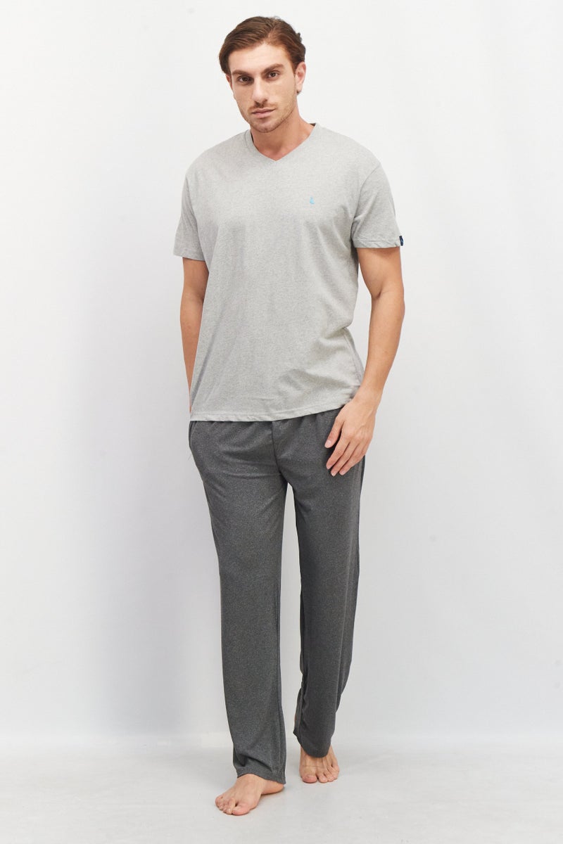 Tailorbyrd Men V-Neck Short Sleeve Heather T-Shirt, Grey - Image 2