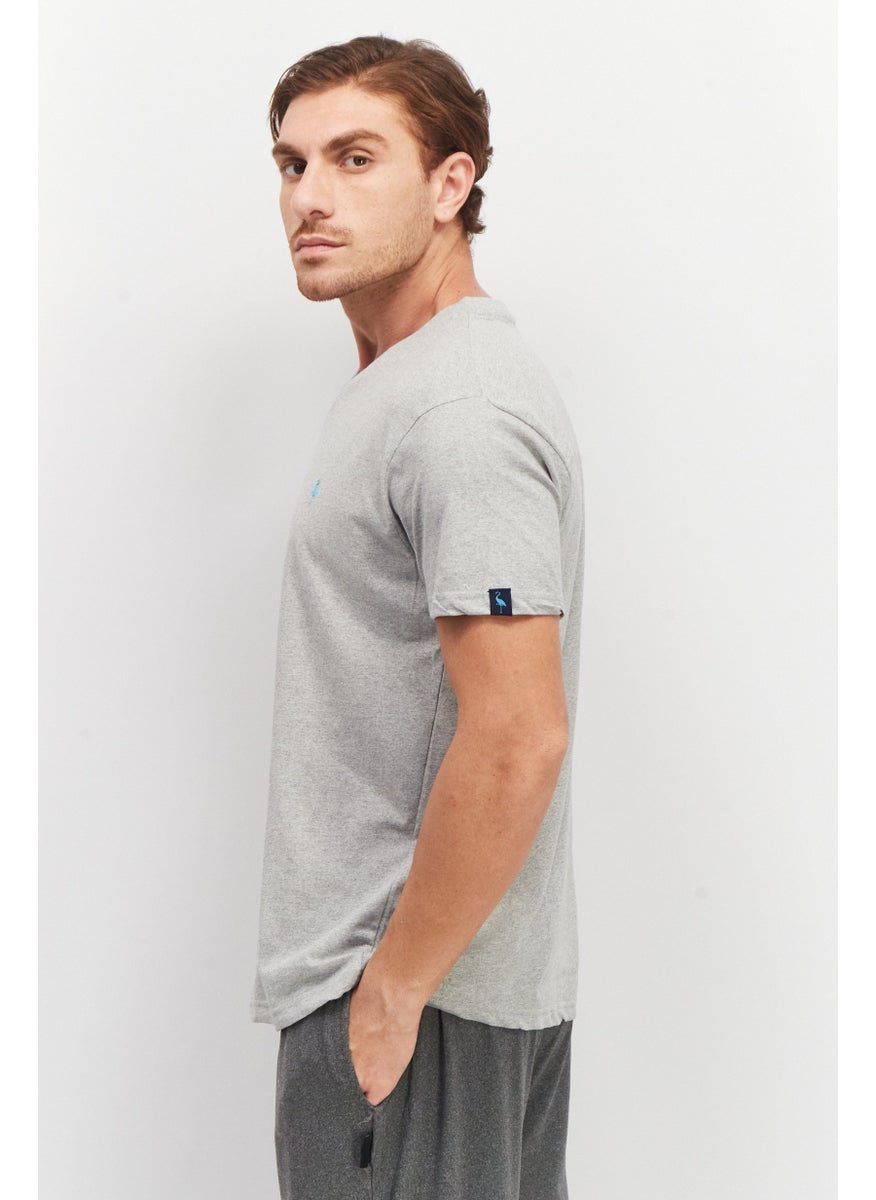 Tailorbyrd Men V-Neck Short Sleeve Heather T-Shirt, Grey  - Image 4