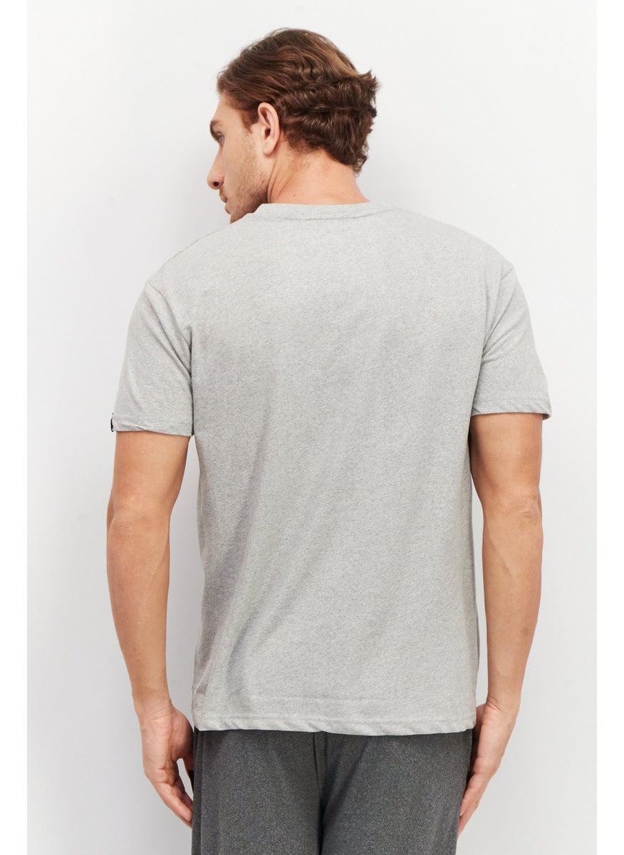 Tailorbyrd Men V-Neck Short Sleeve Heather T-Shirt, Grey  - Image 3