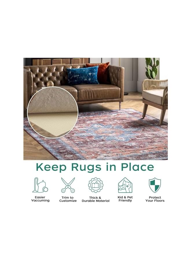 The Bros Non Slip Rug Pad Gripper, 2 x 3 Feet Rug Pad Gripper for Area Rugs, Under Carpet Anti Skid Mat for Hardwood Surface Floors, Keep Your Rugs Safe and in Place - Image 2
