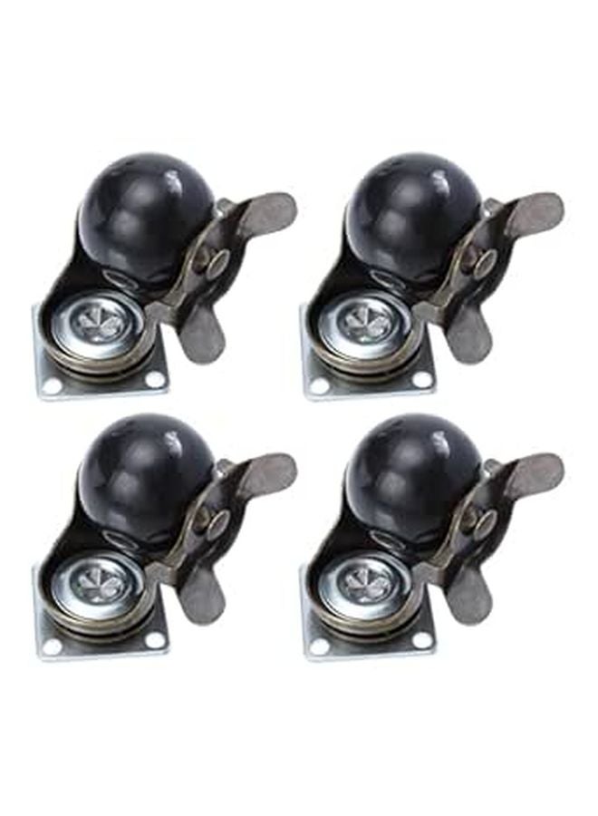 1 5 Inch Retro Furniture Casters With Brake 4 Pack Swivel Ball Wheels For Cabinet Desk - Image 1