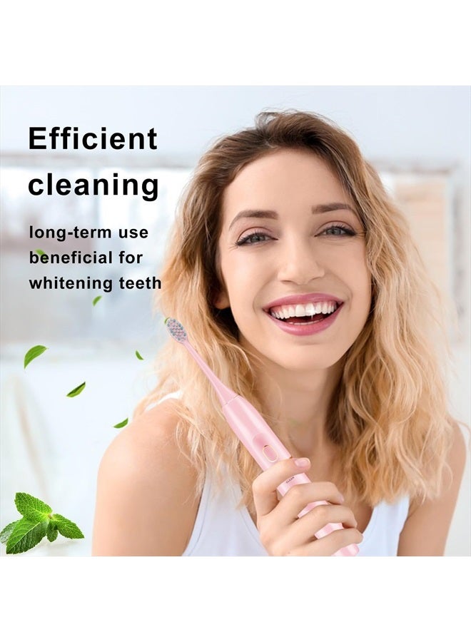 KINGHEROES Electric Toothbrush Set, Comes with 8 Brush Heads & Travel Case,4 Modes with 2 Minutes Built in Smart Timer, One Charge for 60 Days, 42000 VPM Motor (Pink) - Image 2