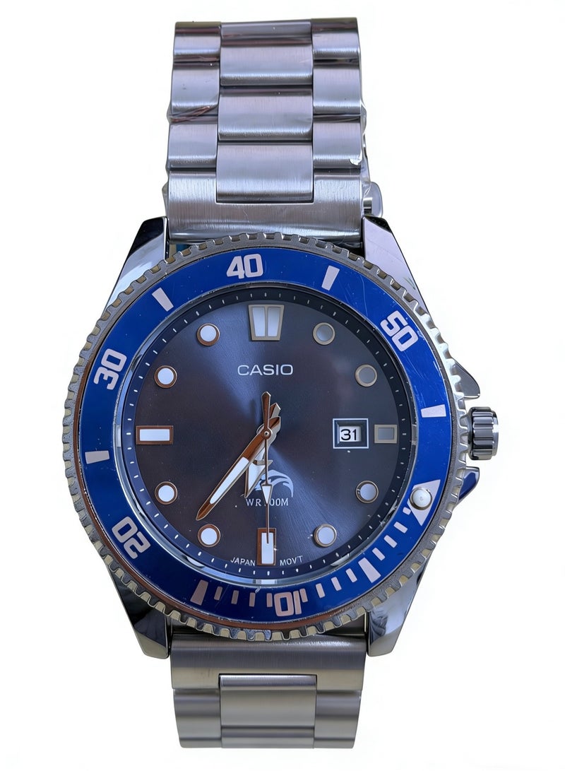 CASIO Casio YOUTH Series-Swordfish, marlin, blue water ghost 200 meters waterproof sports wind Shi Ying movement stainless steel strap Japanese and Korean watch men's watch blue dial - Image 1