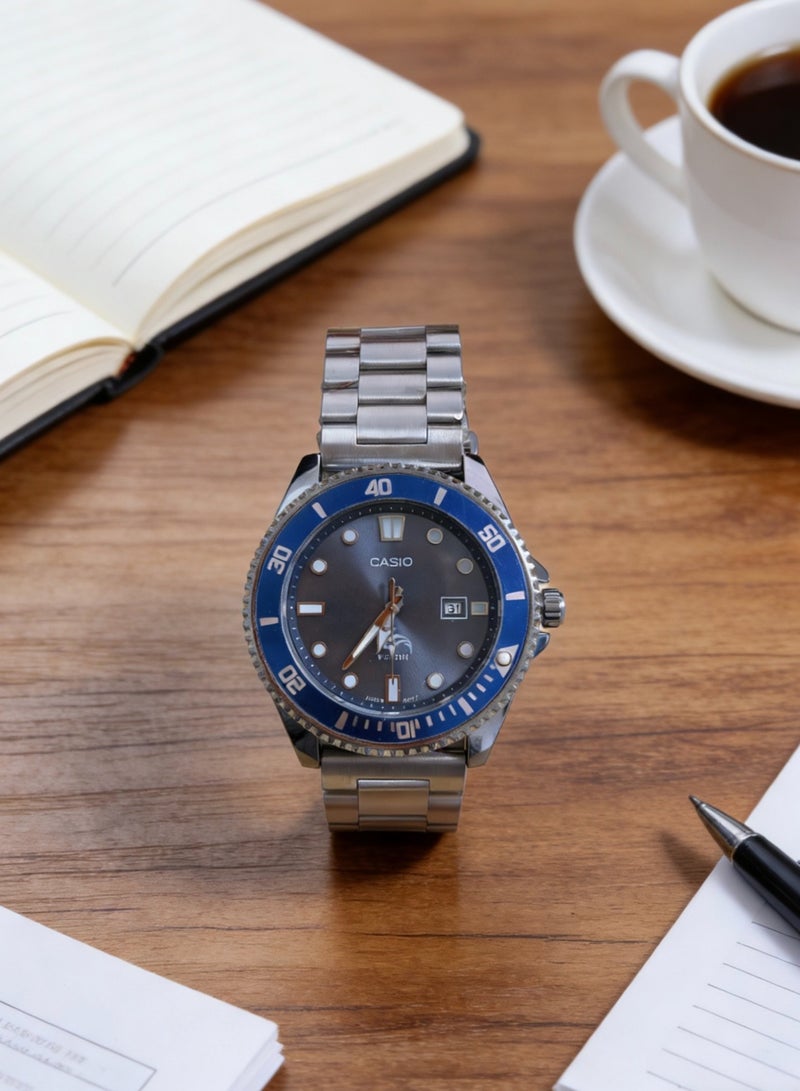 CASIO Casio YOUTH Series-Swordfish, marlin, blue water ghost 200 meters waterproof sports wind Shi Ying movement stainless steel strap Japanese and Korean watch men's watch blue dial - Image 4