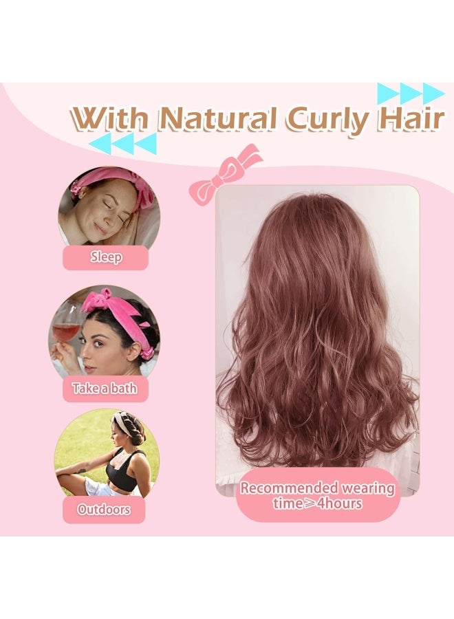 Premify Heatless Hair Curler Headband For Sleeping Overnight, Extra Long No Heat Wave Hair Curlers With Clip Styling Tools,Hair Styling Kit For Girls With Long And Medium Hair (Pink)  - Image 2