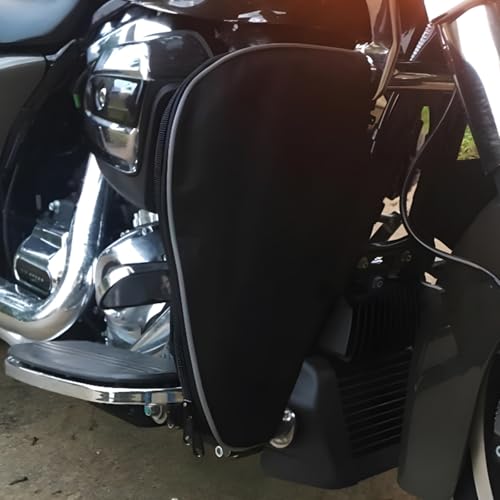 HDBUBALUS Soft Lowers Chaps Engine Guard Cover Leg Warmer Fit for Harley Touring and Trike Models Road King Street Glide Electra Glide 1980-2025 - Image 4