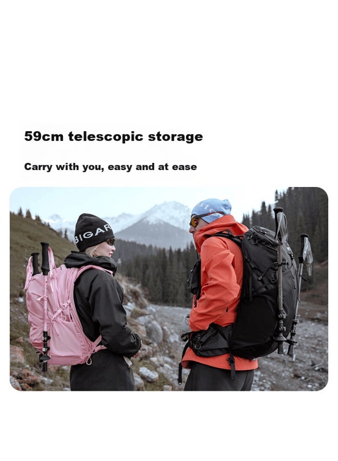 Mobigarden Trekking Pole Outdoor Hiking Carbon Fiber Telescopic Walking Stick Nx25667014 Titanium Color - Image 3