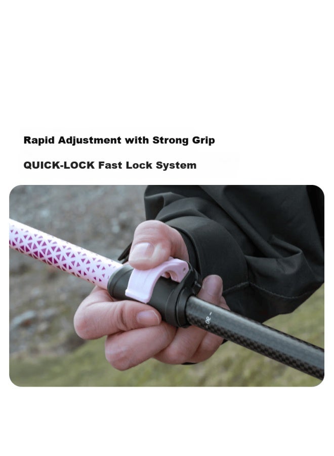Mobigarden Trekking Pole Outdoor Hiking Carbon Fiber Telescopic Walking Stick Nx25667014 Titanium Color - Image 2