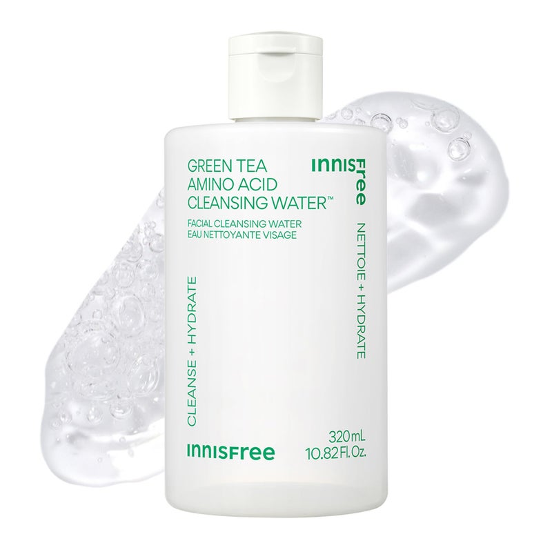 innisfree Green Tea Amino Acid Cleansing Water, Hydrating Micellar Makeup Remover, Korean Skincare, Dermatologist Tested - Image 1