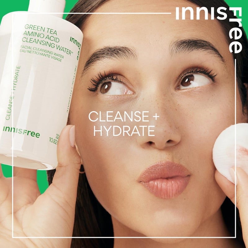 innisfree Green Tea Amino Acid Cleansing Water, Hydrating Micellar Makeup Remover, Korean Skincare, Dermatologist Tested - Image 4