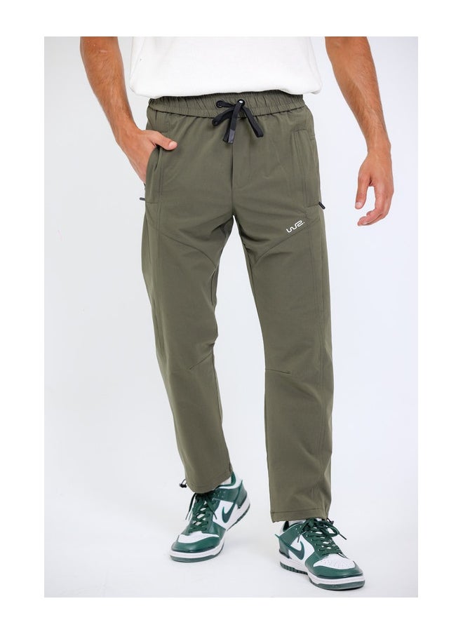 Slip On Plain Olive Practical Joggers
