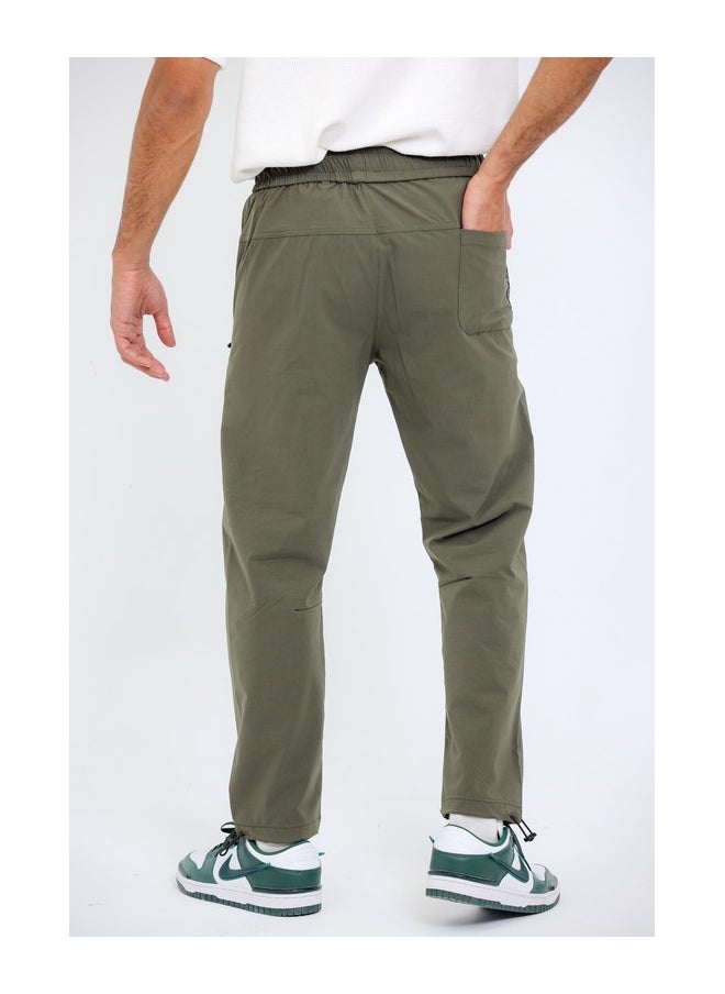 Slip On Plain Olive Practical Joggers