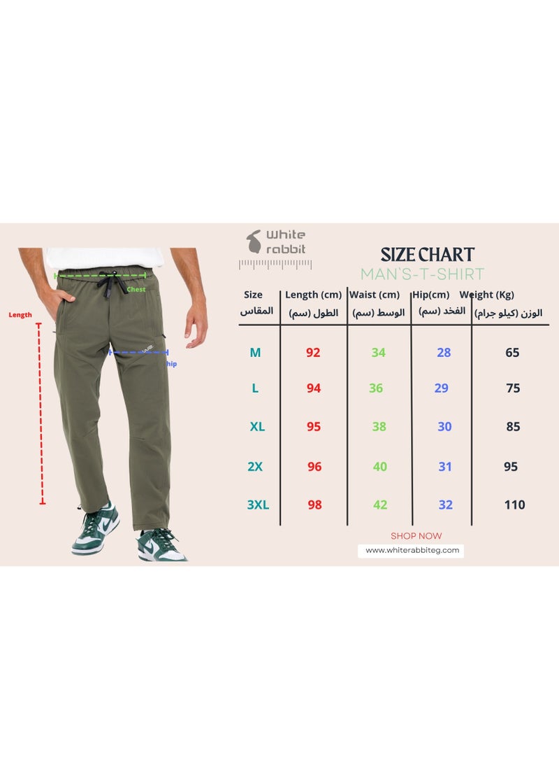 WHITE RABBIT Slip On Plain Olive Practical Joggers  - Image 5