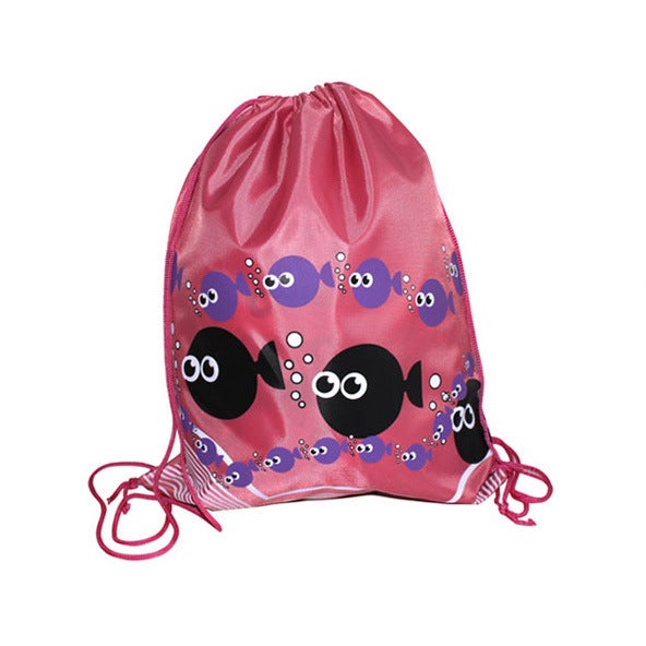 Generic Childrens Swimming Backpack Drawstring Beach Storage Bag Large Capacity Foldable Waterproof Bag Mens and Womens Swimming Equipment Pink Storage Backpack