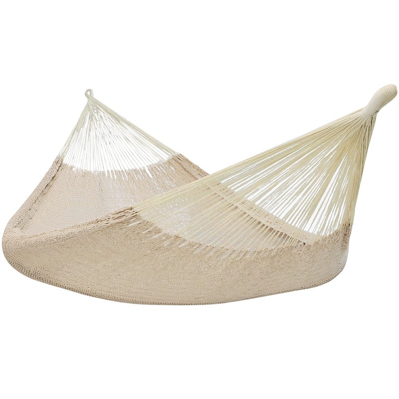 Sunnydaze Handwoven XXL Thick Cord Mayan Double Hammock for Outside  625Pound Capacity HeavyDuty Outdoor Hammock  Natural