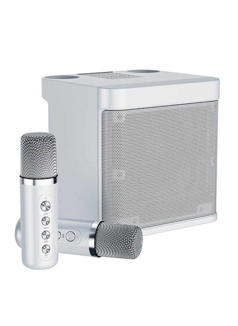 JAJEEK Karaoke Machine for Adults and Kids – Portable Bluetooth Karaoke Speaker with 2 Wireless Microphones, PA Speaker System for Indoor & Outdoor Parties, Family Entertainment (White) - Image 1