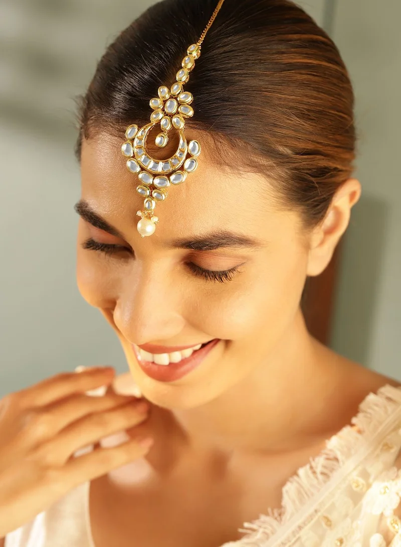 Priyaasi Kundan Studded Maang Tikka Head Jewellery
